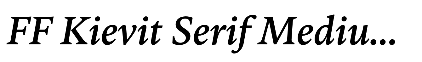 FF Kievit Serif Medium Italic